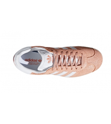 Adidas  Basket gazelle rose et blanche effet craquelé