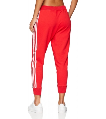 Adidas  Pantalon de jogging rouge a bandes et logo blanc