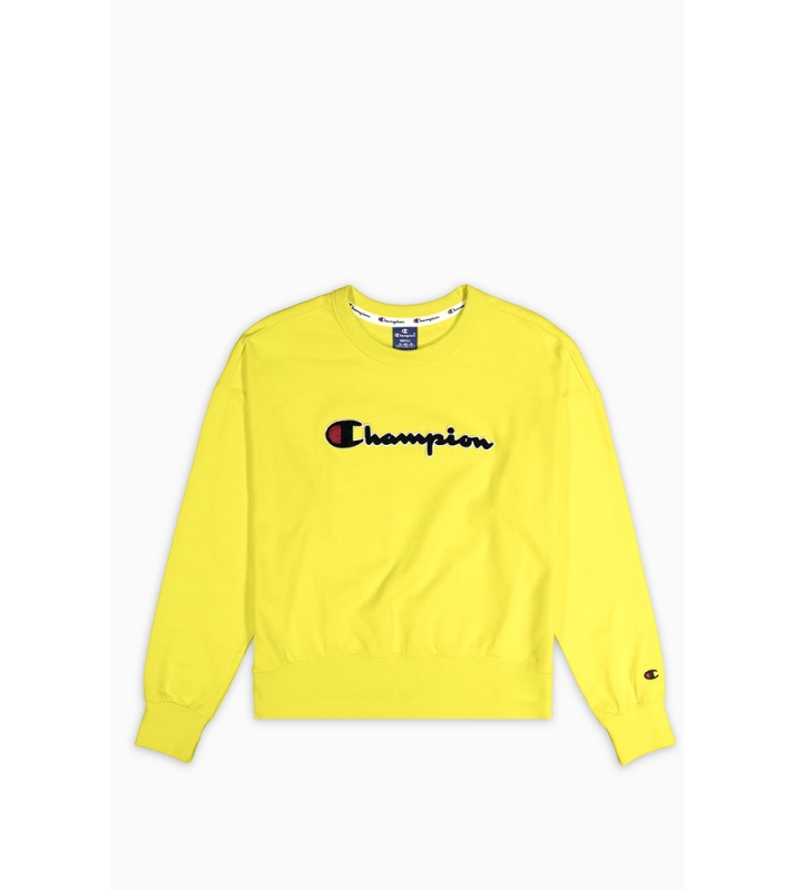 Champion  Pull jaune logo noir