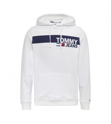 Tommy Hilfiger  Sweat à capuche logo poitrine blanc