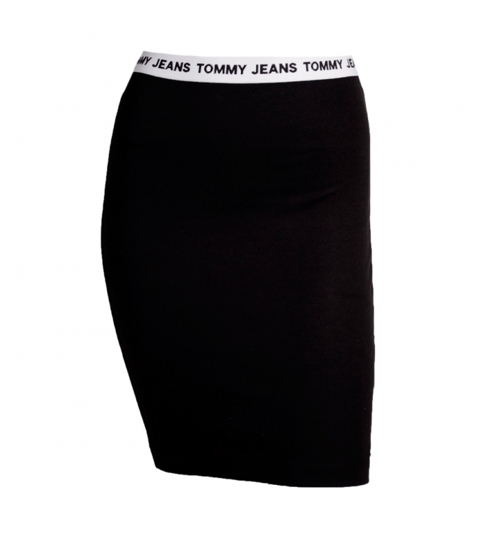 Tommy Hilfiger  Jupe TJW Bodycon Skirt noir logo élastique à la taille
