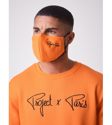 Project X  Masque pour le visage brodé orange