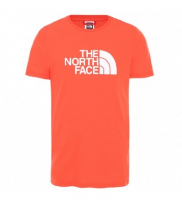The North face  T Shirt à col rond orange logo blanc
