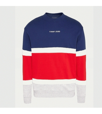 Tommy Hilfiger  Pull retro colorblock marine/rouge