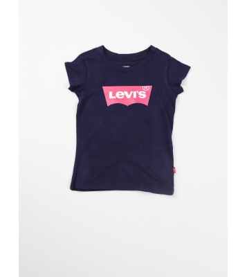 Levi's  Tshirt manches courte fille bleu logo rose
