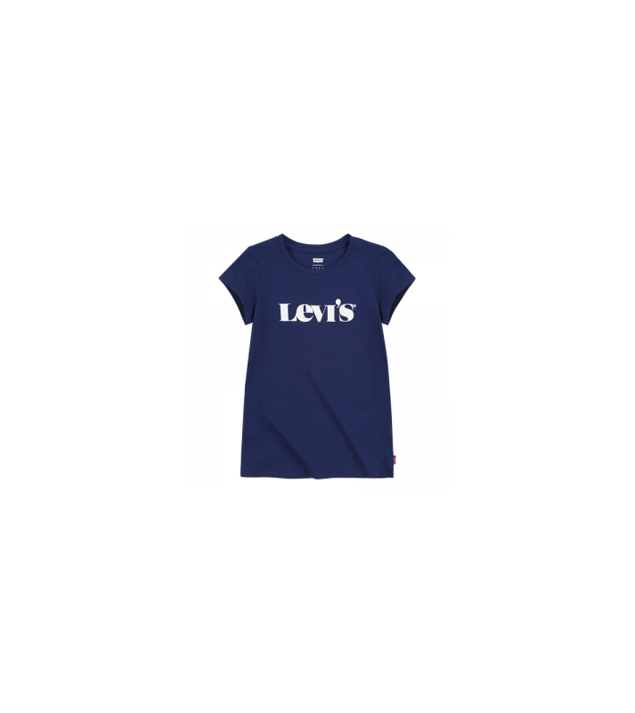 Levi's  Tshirt manches courte fille bleu logo blanc