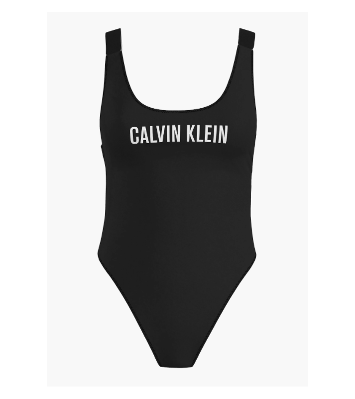 Calvin klein  Maillot de bain dos nu une pièce noir logo blanc