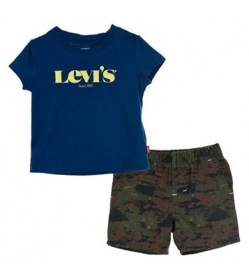 Levi's  Ensemble Tshirt bleu + Short militaire bébé