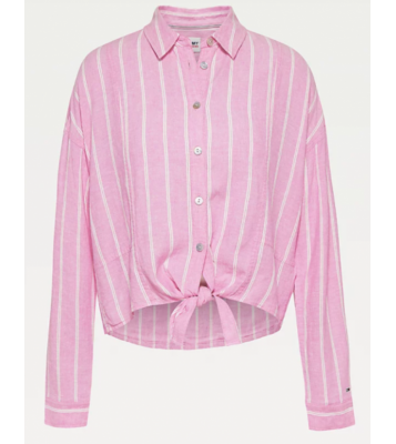 Tommy Hilfiger  Chemise à rayures rose/blanche à flots