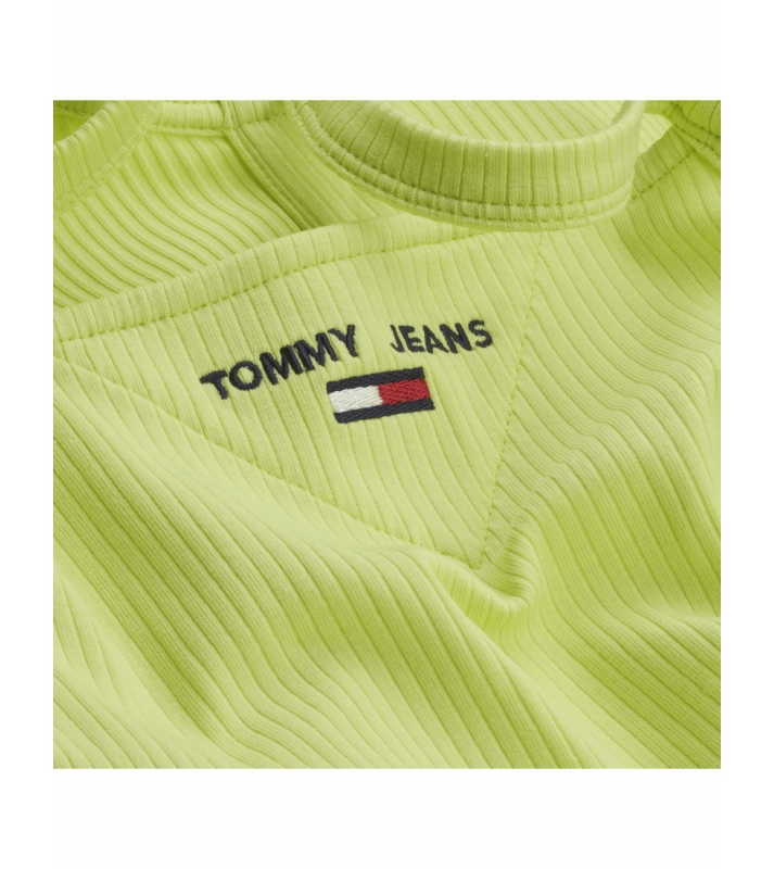 Tommy Hilfiger  Robe courte côtelée à bretelles fines verte