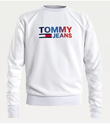 Tommy Hilfiger  Pull à col rond blanc logo central