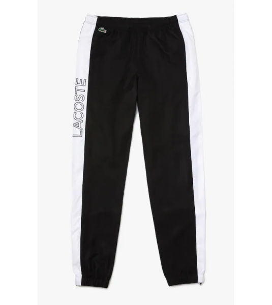 Survetement Homme Jogging Lacoste Noir Bande Blanche Survet