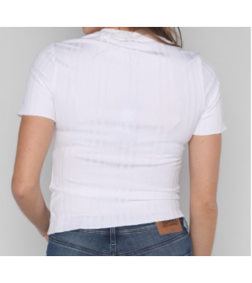 Tommy Hilfiger  Tshirt blanc en maille stretch avec zip